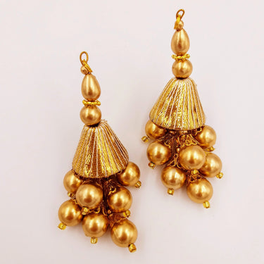 Handcrafted Gold Bead Tassels Latkan, Indian Latkans, Pearl Bell Tassels